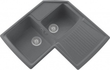 Plados HRA832 UM44 Lavello Cucina 2 Vasche da Incasso Angolare 83 cm Nero UM44 - HRA832