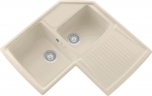 Plados HRA832 UG56 Lavello Cucina 2 Vasche Angolare 84 cm Ultragranit Jasmine UG56 HRA832