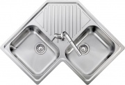 Plados LISP838320S Lavello Cucina 2 Vasche Acciaio Inox Angolare 83 cm  Refresh