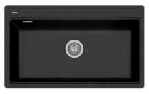 Plados LX8610 RN R4 Lavello Cucina 1 Vasca Sottopiano 86 cm Nero Serie LUX LX8610