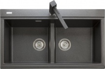 Plados LX8620UG98 Lavello Cucina Incasso 2 Vasche 86 cm Bianco Polare Lux