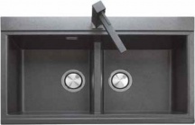Plados LX8620UM42 Lavello Cucina Incasso 2 Vasche 86 cm Titanio Lux