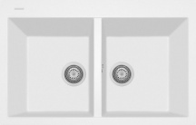 Plados ON7920 - UG98 Lavello Cucina 2 Vasche Incasso 79 cm Microultragranit Bianco ON7920 One