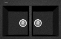 Plados ON7920 UM44 Lavello Cucina 2 Vasche 79 cm Ultrametal Nero UM44 - ON7920 One