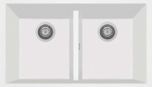 Plados ON8420ST -UG98 Lavello Cucina 2 Vasche Incasso 84cm Microultragranit Bianco ON8420ST One