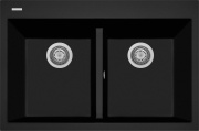 Plados ON8420 UG70 Lavello Cucina 2 Vasche Incasso 84 cm Ultragranit Black UG70 ON8420 One