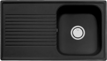 Plados PL0861UM44 Lavello Cucina Incasso 1 Vasca Gocciolatoio 86cm Nero Atlantic