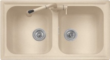 Plados PL0862UM41 Lavello Cucina Incasso 2 Vasche 86 cm Alluminio Atlantic
