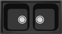 Plados PL0862UM44 Lavello Cucina Incasso 2 Vasche 86 cm Nero Atlantic