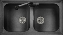 Plados PL0862 UG98 Lavello Cucina 2 Vasche Bianco eff. Fragranite Incasso 86 cm UG98 PL0862