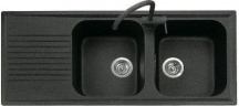 Plados PL1162UG70 Lavello Cucina Incasso 2 Vasche Gocciolatoio 116 cm Nero Matt