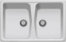 Plados SP0792 UG98 Lavello Cucina 2 Vasche da Incasso 79 cm Bianco UG98 SP0792 Spazio