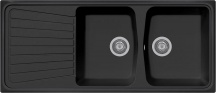 Plados SP1162UG70 Lavello Cucina Incasso 2 Vasche Gocciolatoio 116 cm Nero Matt