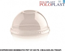 Polo Plast POL051292 Coperchio Bombato Pet cf 50 pezzi cm 8,5x4,5h Trasparente