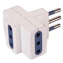 Polypool 447 Adattatore multiplo 3 prese e spina 10A bianco