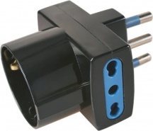 Polypool 468.1 Adattatore pluristandard con spina 16A nero