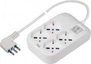 Polypool PP2504XL Multipresa tavolo 4 uscite bianca con interruttore luminoso
