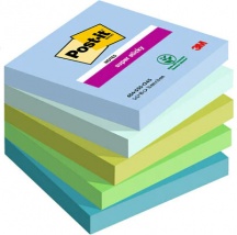 Post-it 654-5SS-OAS Pouch Autoadesiva Quadrato Blu, Verde 90 Fogli Autoadesivo