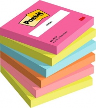 Post-it 7100259210 3M 654-6-Pop Pouch Autoadesiva Quadrato Multicolore 100 Fogli