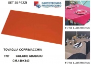 Pratovecchio PR075061 Tovaglia Coprimacchia Tnt 140x140 Set 25 pezzi Arancio