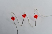 PreQu D1399 Filo Cuori Nano Led Luce Fissa Natale 500+50 cm nr 50 luci Rosso