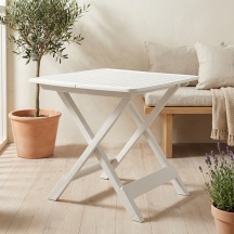 IPAE PROGARDEN 2637339 Tavolo da Giardino Rettangolare Plastica 80x72x70 Bianco Tevere