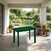 IPAE PROGARDEN 47880 Tavolo da Giardino Rettangolare Resina 126x76x72 cm Verde Velo
