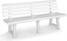 IPAE PROGARDEN 89000 Panchina da Giardino in Plastica 145x49x74 cm Bianco Orchidea