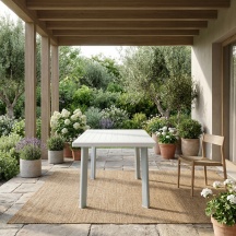 IPAE PROGARDEN 90880 Tavolo da Giardino Rettangolare Resina 126x76 cm Bianco Velo