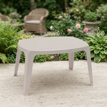 IPAE PROGARDEN KAI Tavolo da Giardino Rettangolare Tavolino 76,5x50x46 cm Bianco