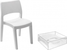 IPAE PROGARDEN PRO75298 Sedia per Esterni Impilabile Polipropilene 50x51x82 cm Bianco