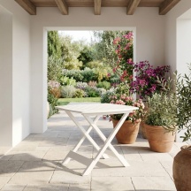 IPAE PROGARDEN TEV050BI Tavolo da Giardino Pieghevole Polipropilene 79x72x70 cm Bianco