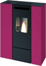 Punto Fuoco 9016060000 Stufa a Pellet Canalizzata Slim 11 kW 15 Kg 300 m3 Rosso Pia