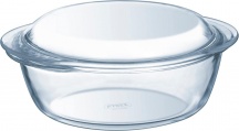 Pyrex 207A000 7643 Pirofila da Forno in Vetro Rotonda 1.3 Lt 18 cm con Coperchio Trasparente