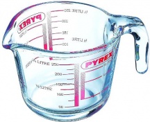 Pyrex 259B000 7066 Caraffa Graduata 250 ml colore Trasparente e Rosso