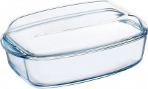 Pyrex 465A0007144 Pirofila da Forno in Vetro Rettangolare 43x33 cm con Coperchio Trasparente