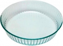 Pyrex 818B0007046 Stampo per Dolci Torta in Vetro Rotondo Scanalato 26 cm Trasparente