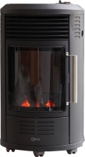 QLIMA GH 8034 Stufa a Gas effetto Fiamma 3.5 Kw 15 Kg Nero