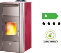 Queen 892530 Stufa a Pellet Idro 21,96 kW 38 Kg 510 mc Bordeaux 552530 Qidro 24