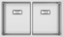 RODI BOXLUX75 Lavello Cucina 2 Vasche Incasso 74 cm Inox Finitura Spazzolato