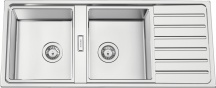 RODI FUSION116 Lavello Cucina 2 Vasche Incasso 116 cm Materiale Acciaio Inox