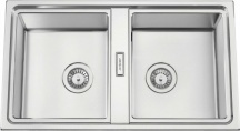 RODI FUSION86BB Lavello Cucina 2 Vasche Incasso 86 cm Materiale Acciaio Inox