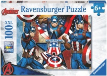 Ravensburger 1073 Captain America Puzzle XXL 100 Pezzi per Bambini da 6+ Anni