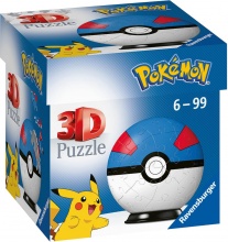 Ravensburger 11265 Pok�mon Superball Blu Puzzle 3D 54 Pezzi per Bambini da 6+ Anni