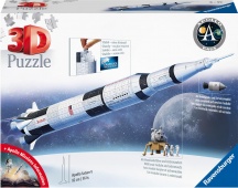 Ravensburger 11545 Apollo Saturn V Rocket Puzzle 3D 504 Pezzi Per Bambini da 8+ Anni