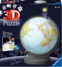 Ravensburger 11549 Mappamondo Luminoso Puzzle 3D 540 Pezzi Per Bambini da 10+ Anni