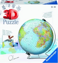 Ravensburger 124367 The Earth Globo Puzzle 3D 540 Pezzi Per Bambini da 10+ Anni