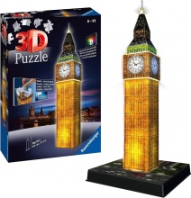 Ravensburger 12588 Big Ben Night Edition Puzzle 3D 216 Pezzi Per Bambini da 4+ Anni
