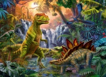 Ravensburger 12888 LOasi Dei Dinosauri Puzzle 100 Pezzi per Bambini da 6+ Anni