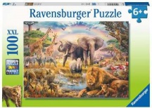 Ravensburger 13284 La Savana Africana Puzzle 100 Pezzi per Bambini da 6+ Anni